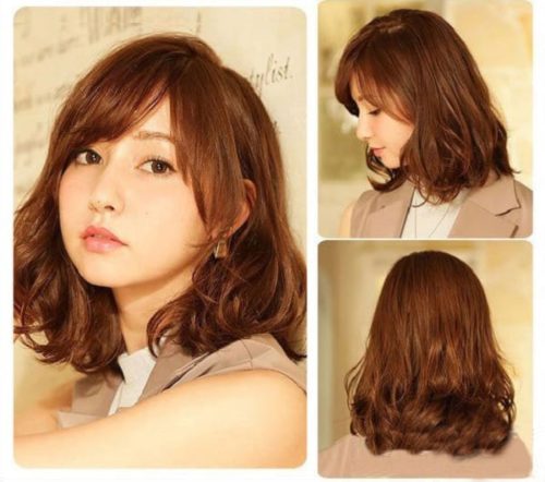 Tóc xoăn ngang vai kiểu Hàn Quốc